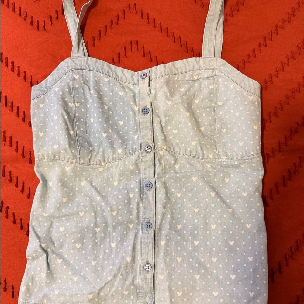 Disney Light Blue Heart Pattern Blouse - Picture 2 of 4